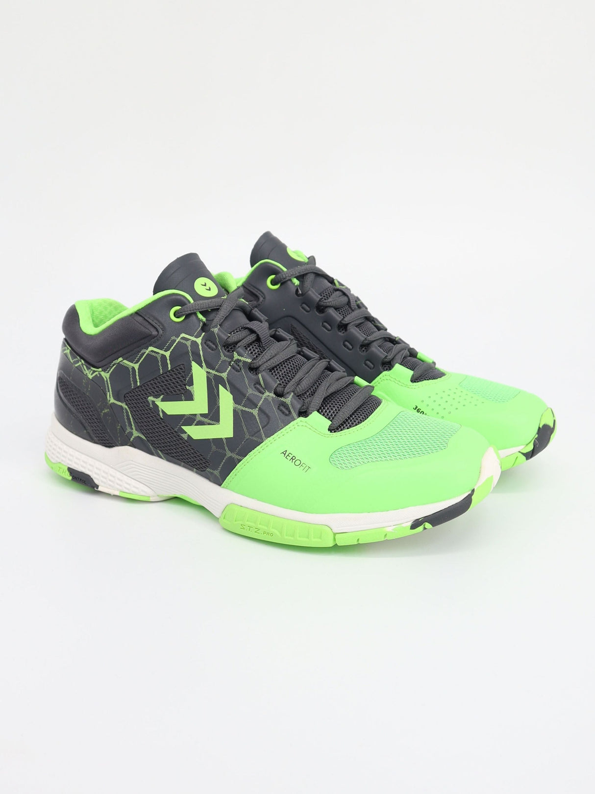 Men's Brand Logo Printed Running Shoes,Green/Grey