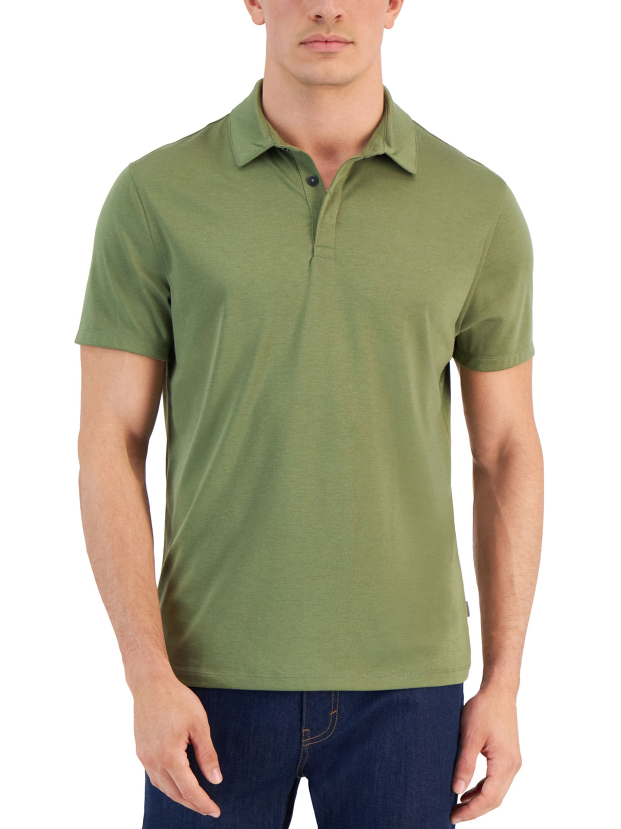 Men's Plain Polo T-Shirt,Olive