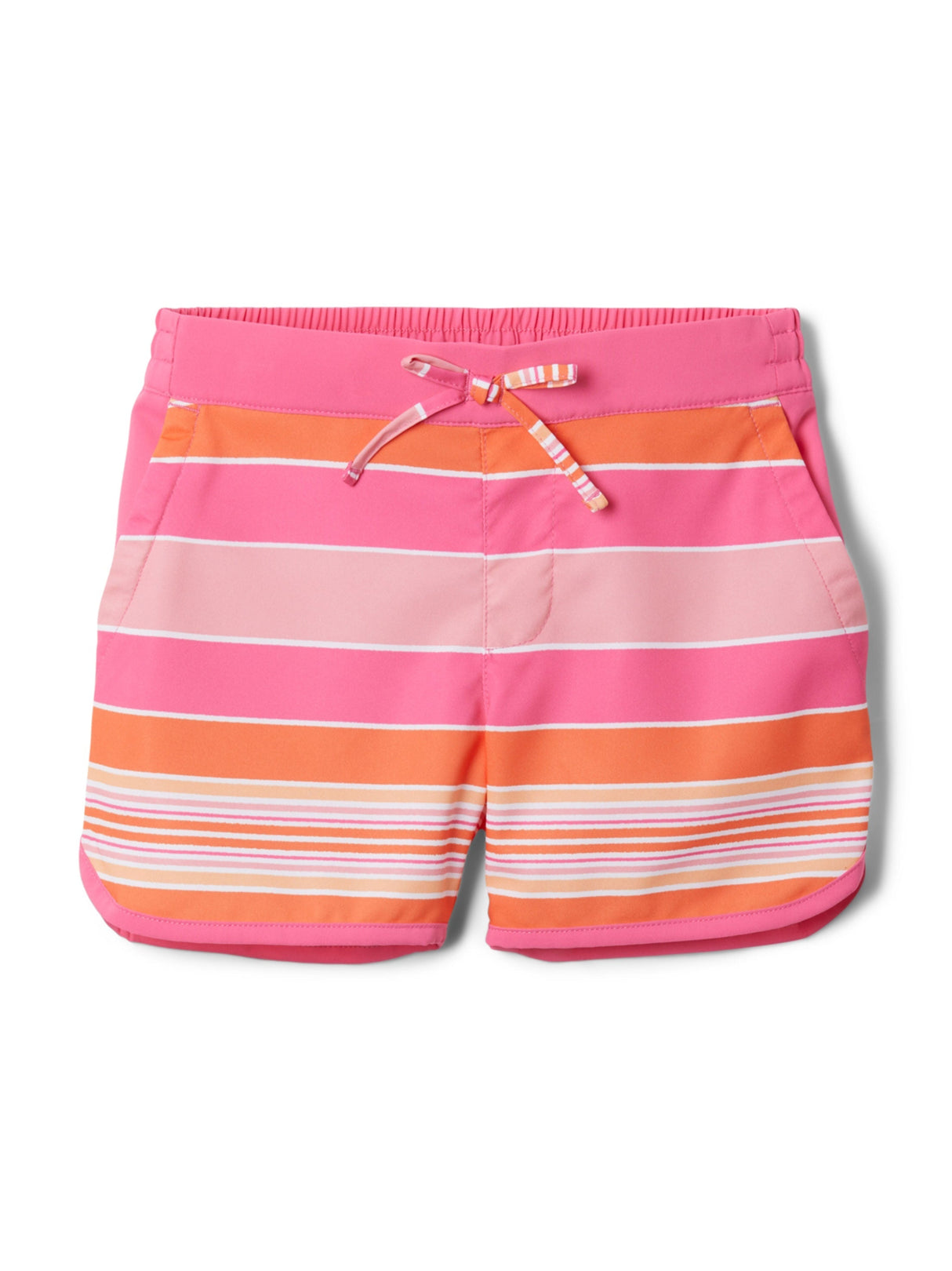 Kids Girl's Striped Sports Shorts,Multi