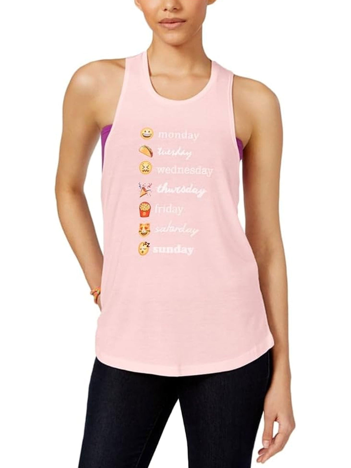 Women's Graphic Printed Tank Top,Light Pink
