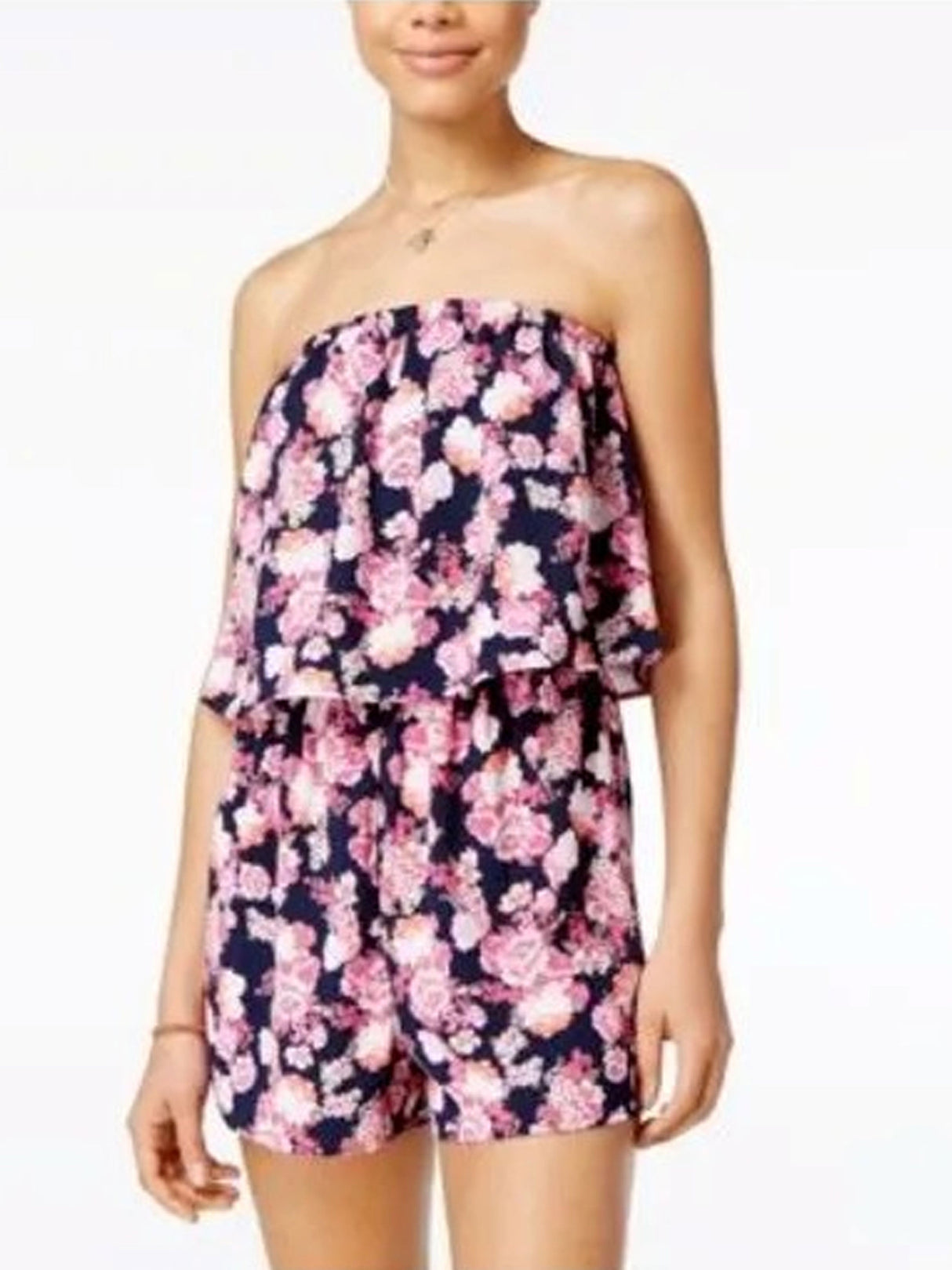 Women's Floral Printed Off Shoulders Romper,Multi