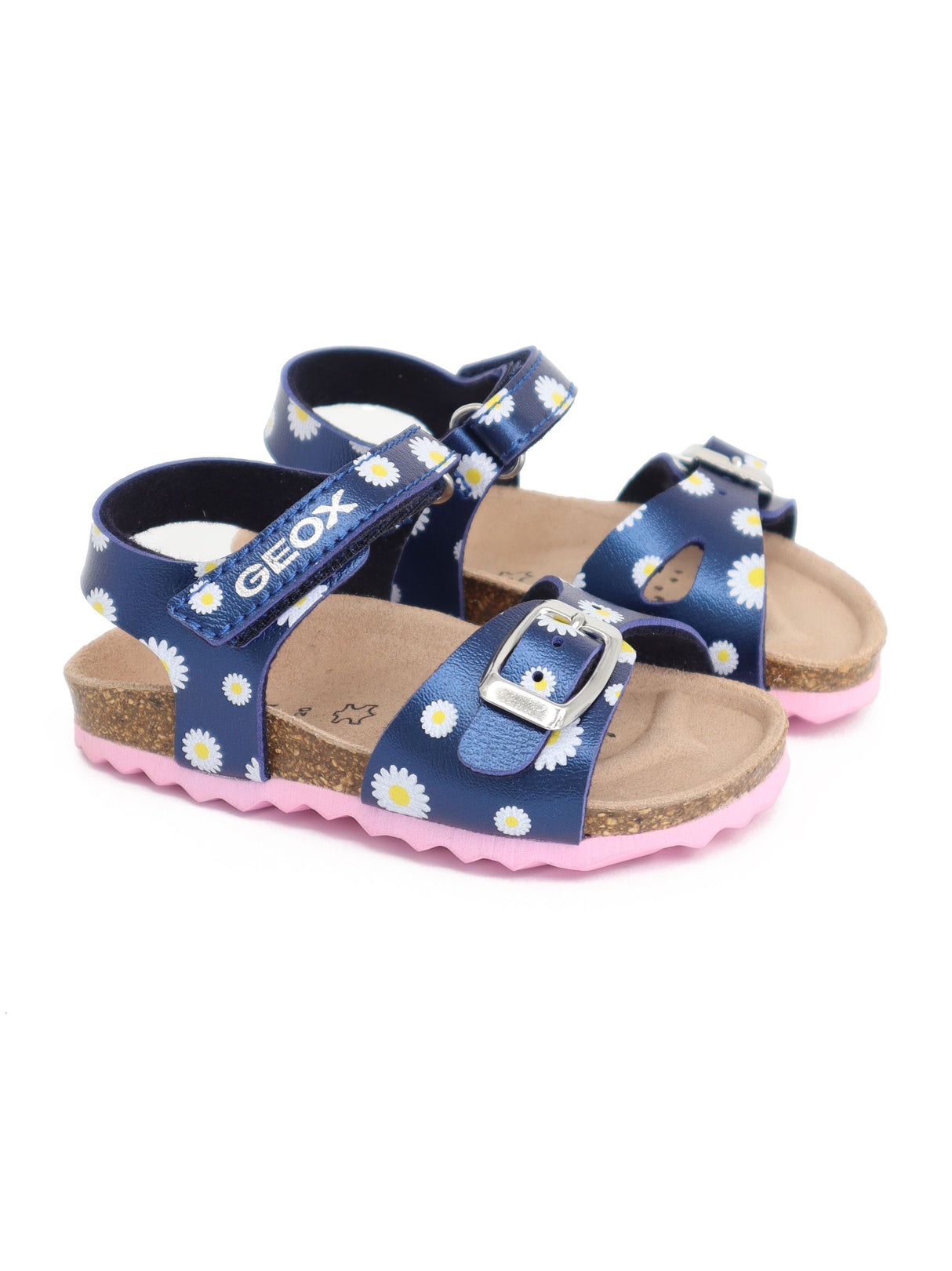 Kids Girl's Daisy Printed Sandals,Navy