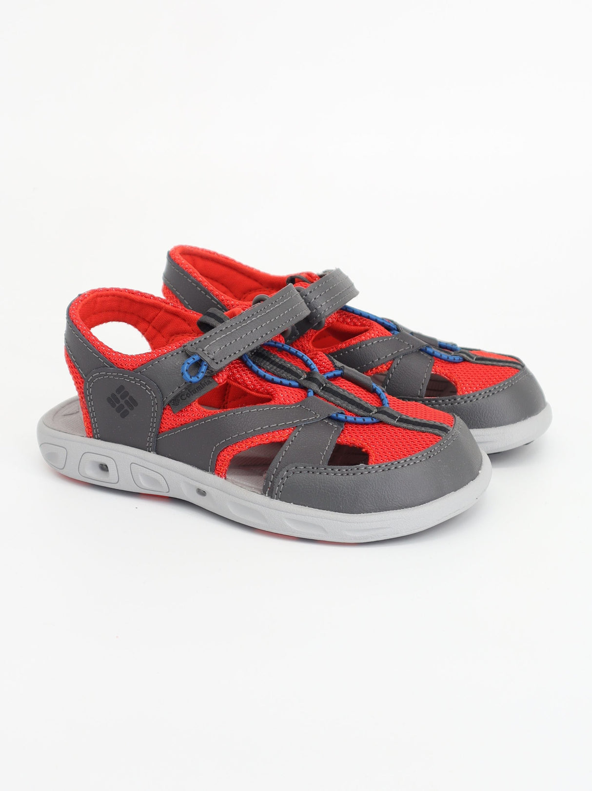 Kids Boy's Textured Sandals,Grey/Red