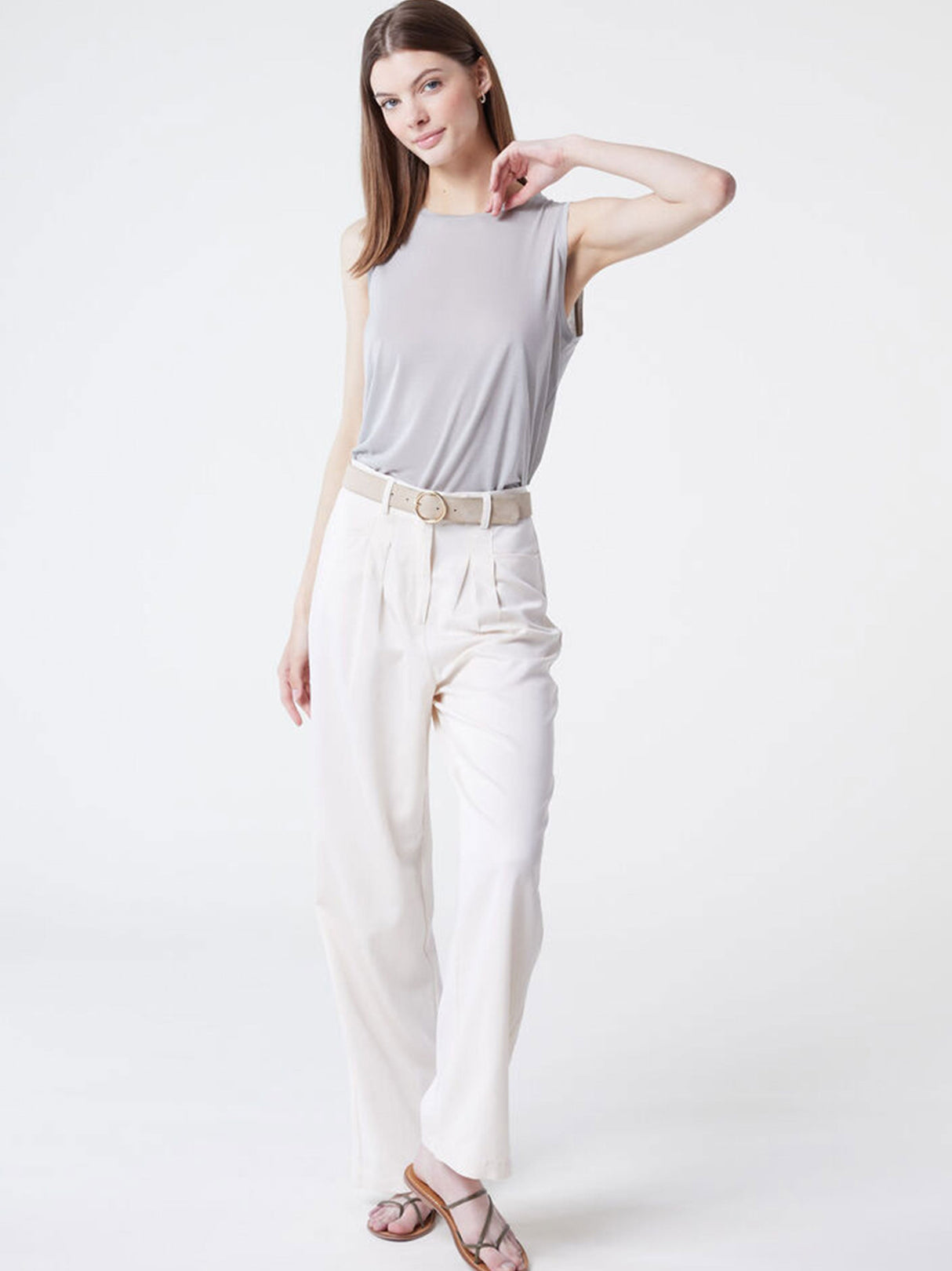 Women's Plain Tank Top,Light Grey