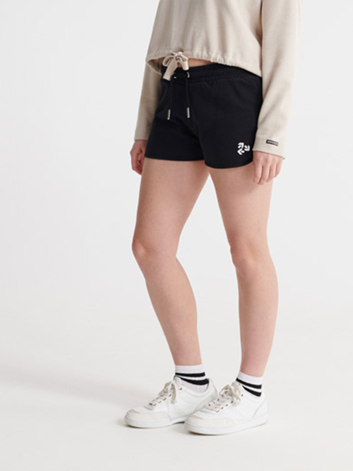 Women's Printed Sport Shorts,Black