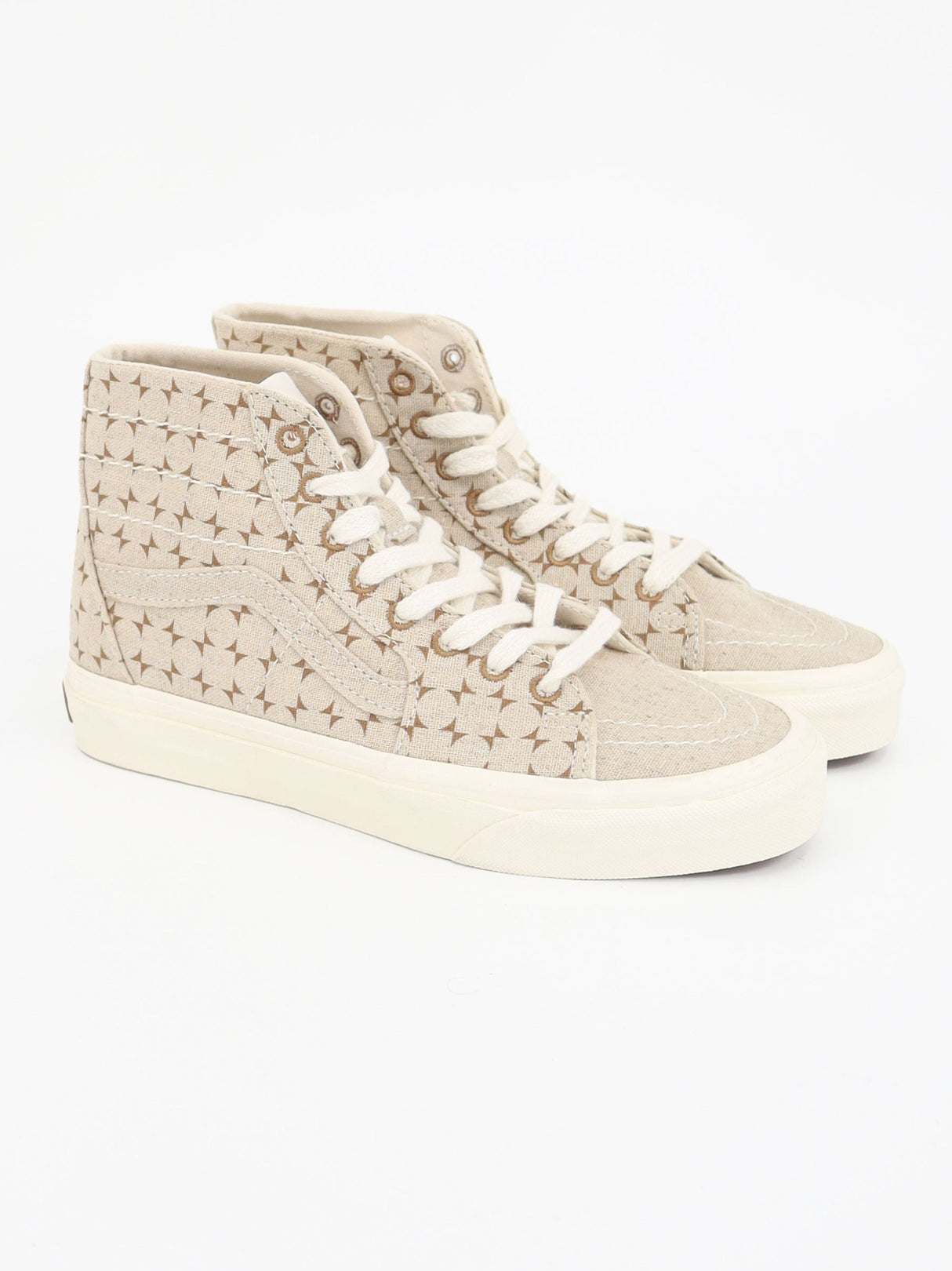 Women's Printed High Sneakers,Light Beige