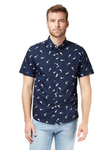 Men's Printed Button's Down Shirt,Navy