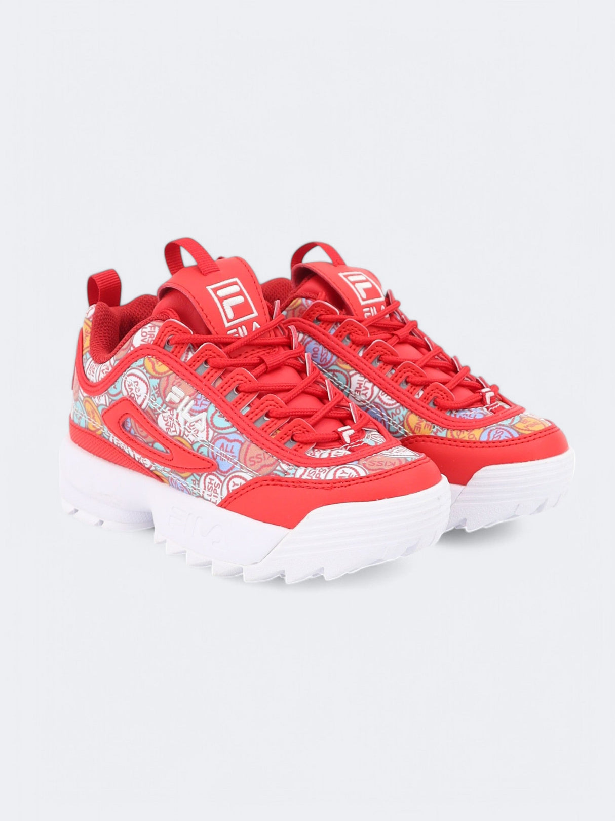 Kids Girl's Printed Sneakers,Red