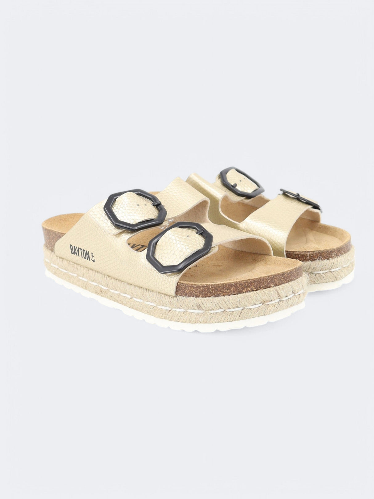 Women's Textured Sandals,Gold