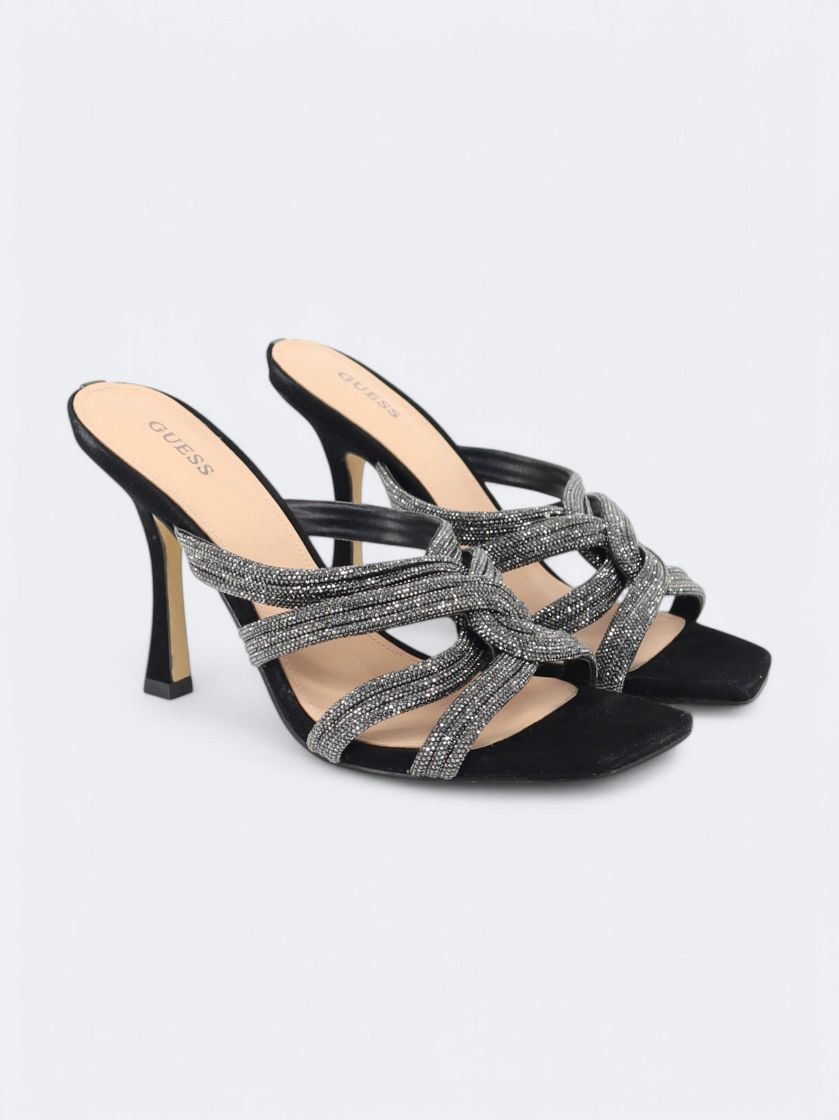 Women's Glitter High Heeled Shoes,Black