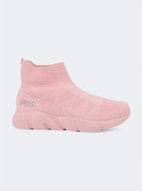 Kids Girl's Plain High Trainers,Pink
