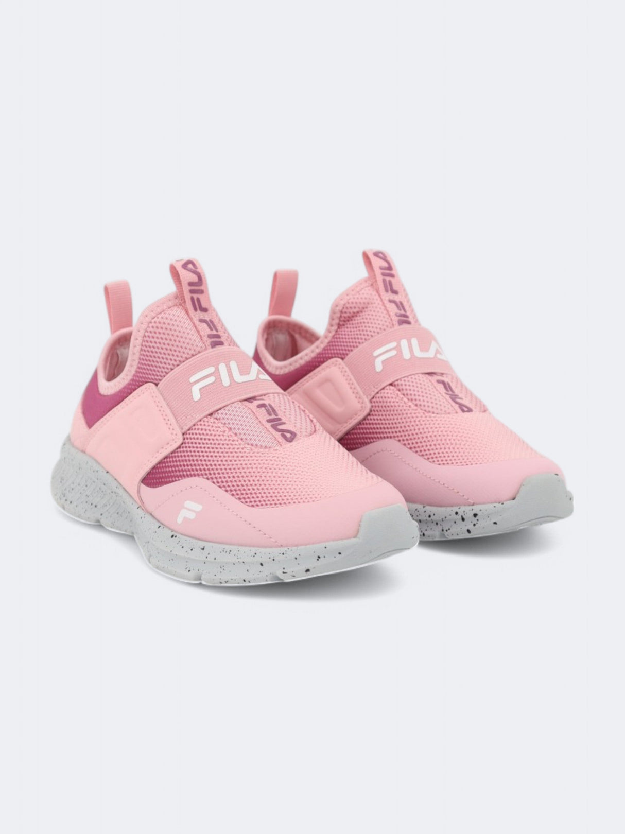 Kids Girl's Brand Logo Printed Trainers,Pink