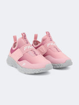 Kids Girl's Brand Logo Printed Trainers,Pink
