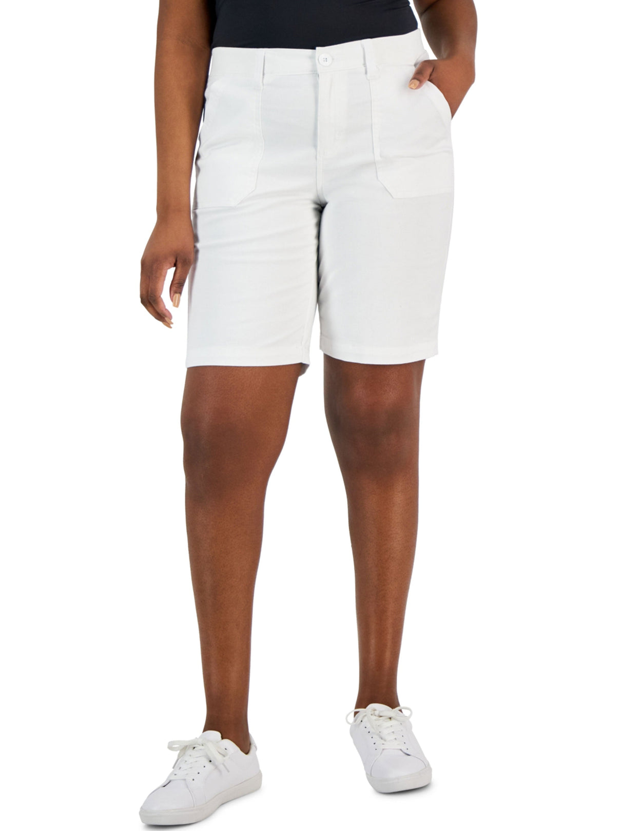 Women's Plain Shorts,White