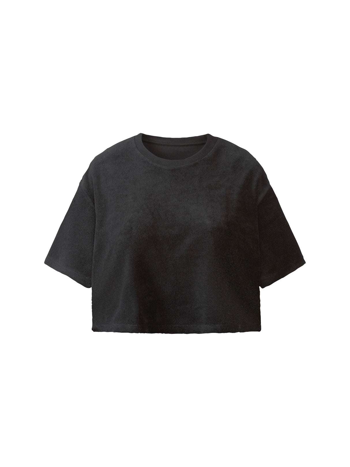 Image for Women's Textured Cropped T Shirt,Black