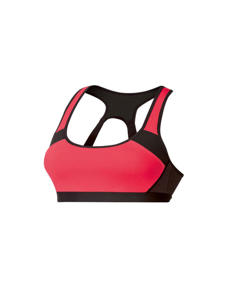 Image for Women's Textured Sports Bra,Coral/Black