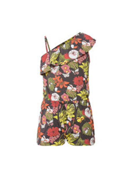 Image for Kid's Girl's Floral Print Ruffle Jumpsuit,Multi