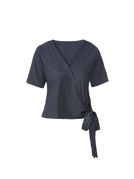 Image for Women's Plain Wrap-Side Top,Navy