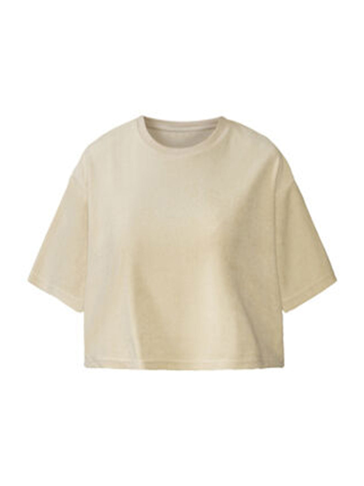 Women's Cropped T-Shirt,Cream