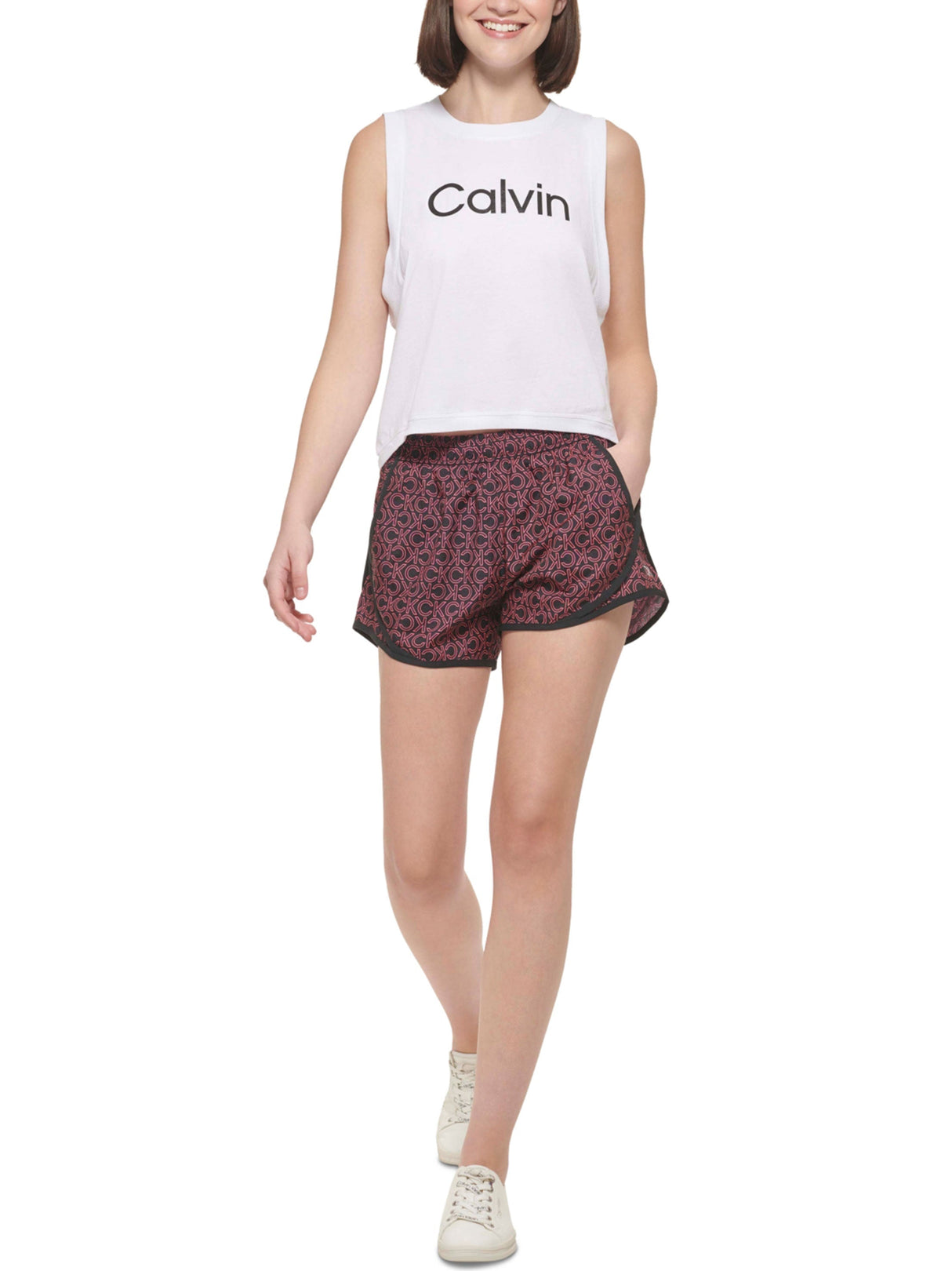 Women's Printed Sport Shorts,Black/Pink