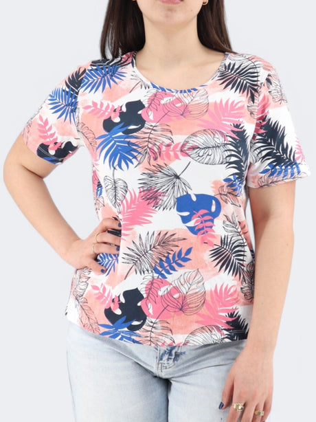 Image for Women's Tropical Printed T-Shirt,Multi