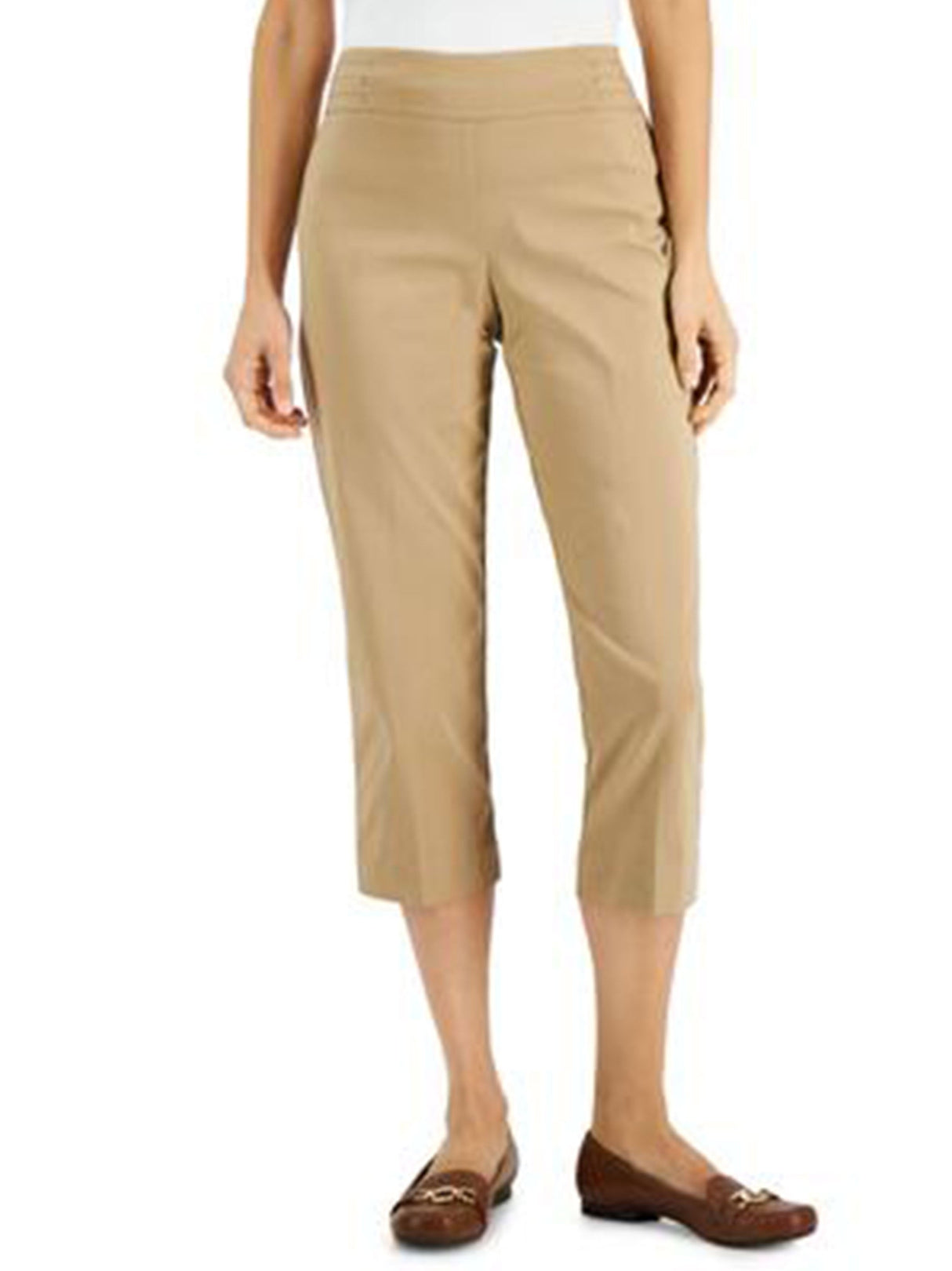 Women's Embellished Capri Pants,Beige