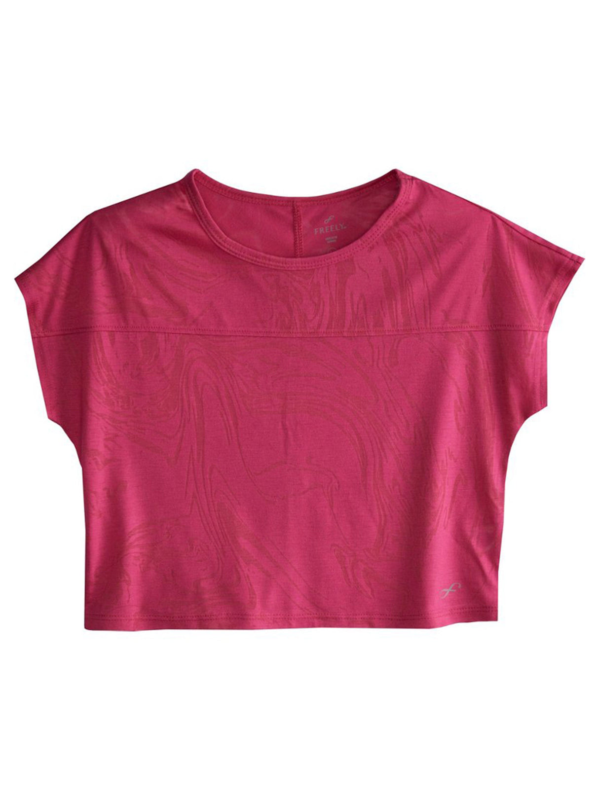 Women's Textured Cropped T-Shirt,Pink