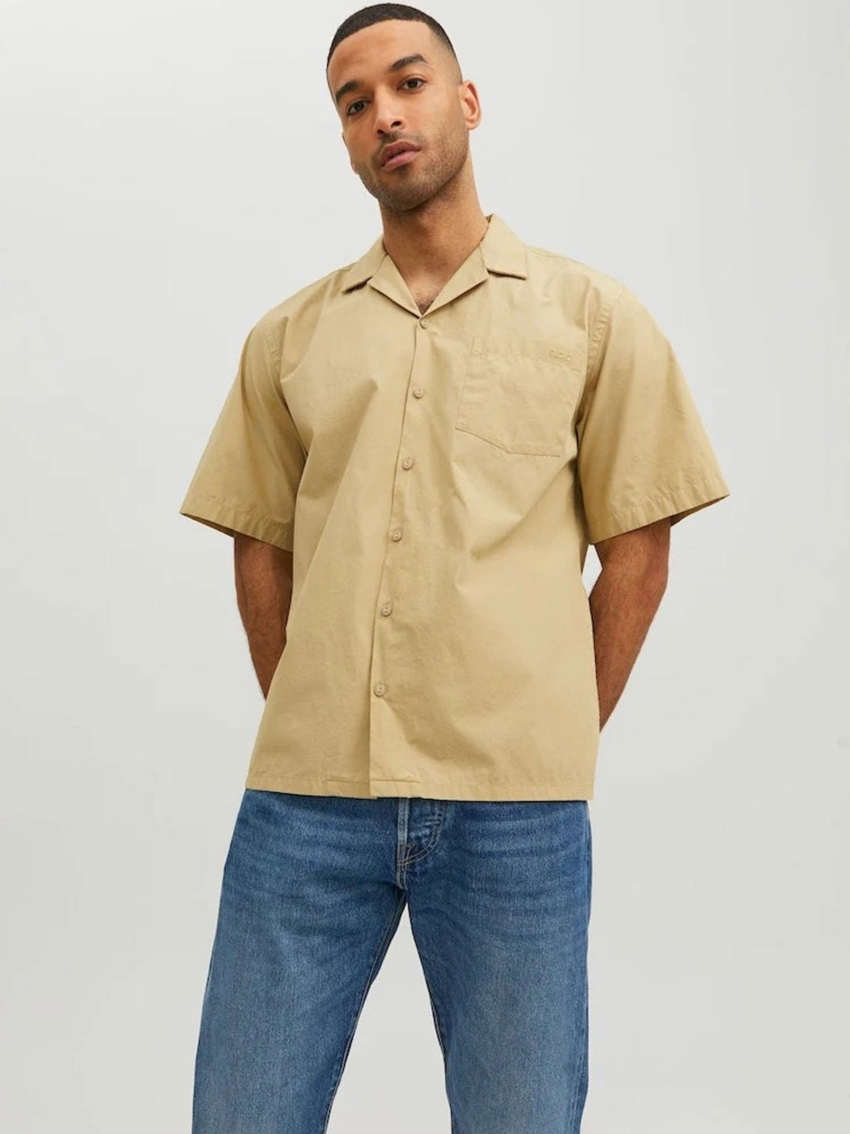 Men's Buttons Down Shirt,Khaki