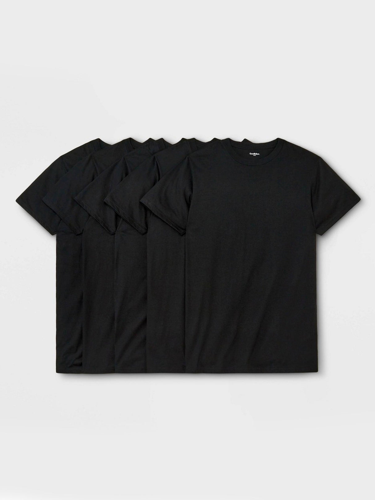 Men's 5 Pcs Plain Underwear T-Shirt Set,Black