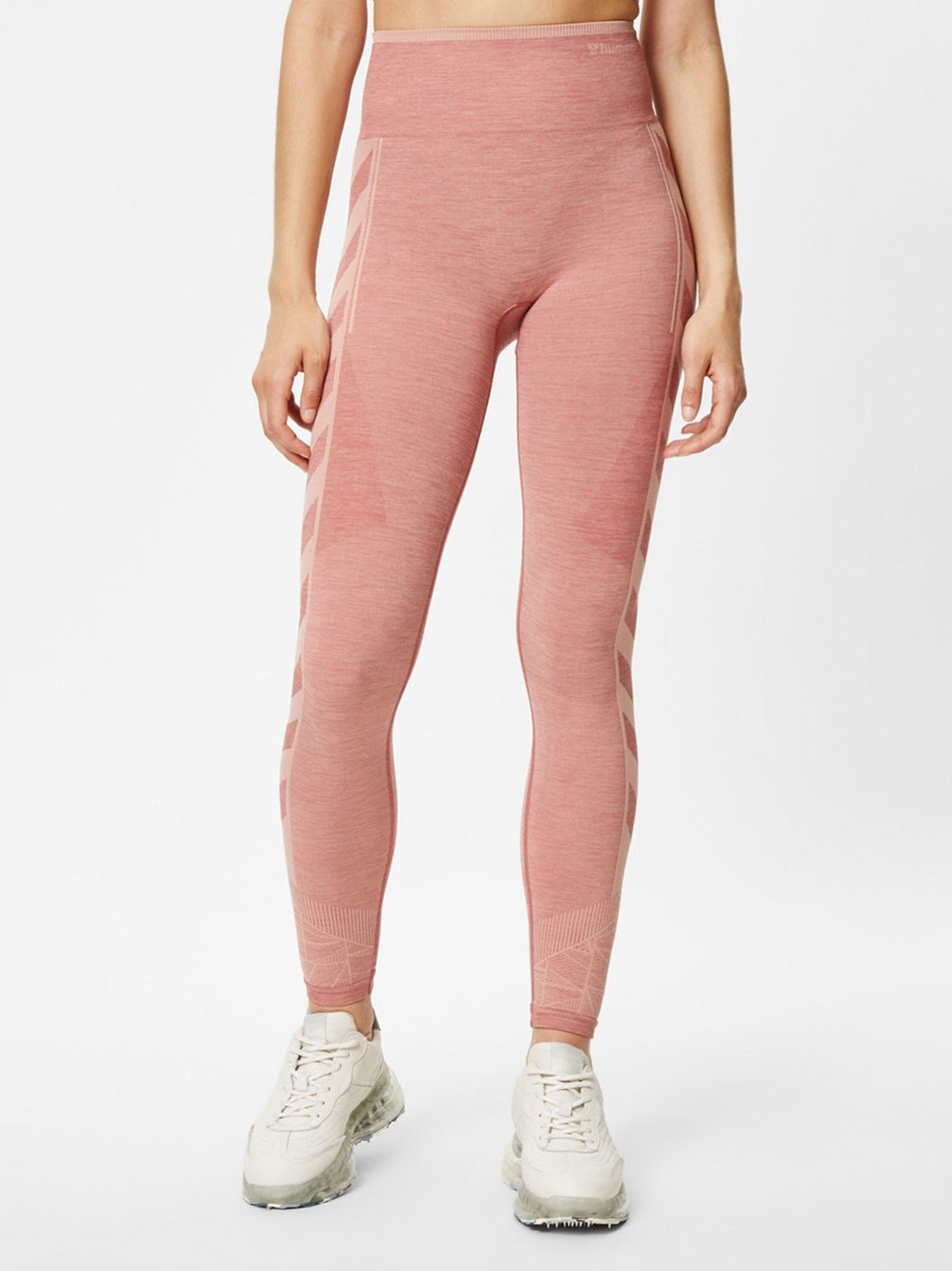 Women's Side Ribbed Leggings,Pink