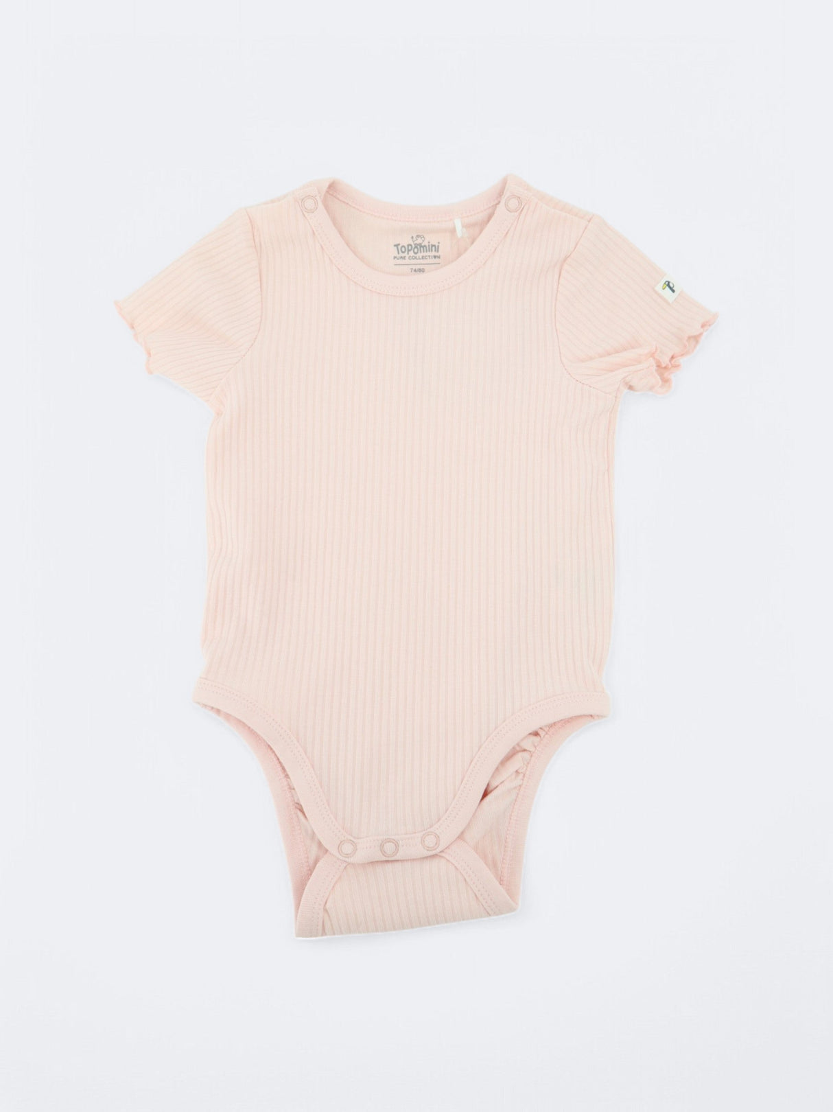 Kids Girl's Ribbed Bodysuit,Light Pink