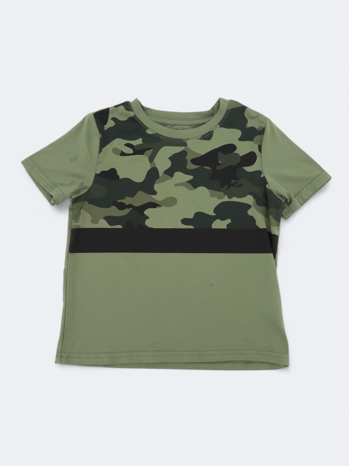 Kids Boy's Camo Printed Sports T-Shirt,Olive