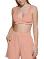 Image for Women's V Neck Croptop,Coral