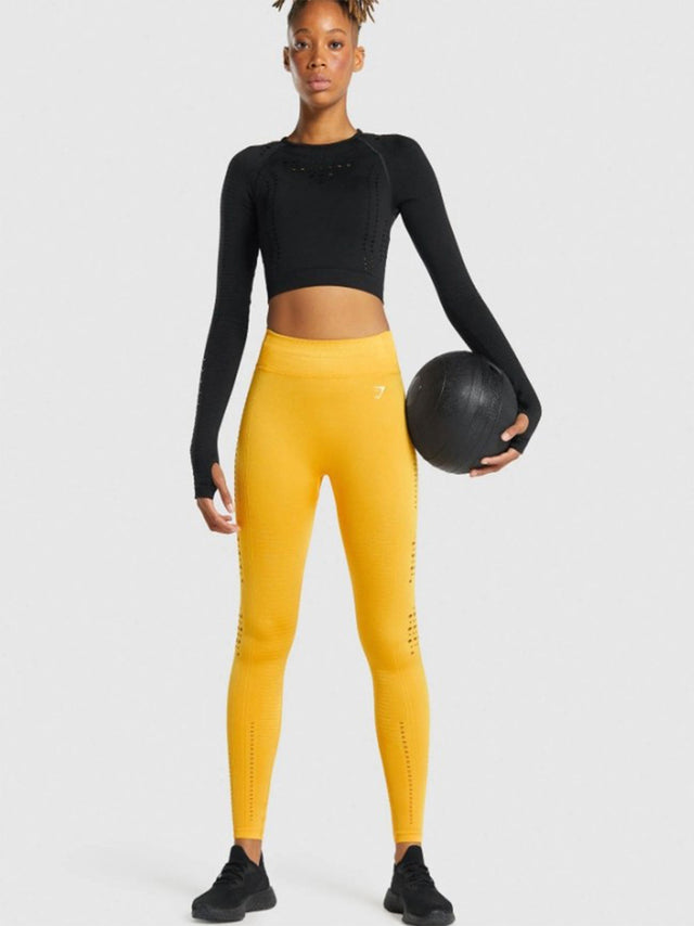 Image for Women's Cut Out Legging,Yellow