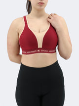 Women's Textured Sports Bra,Burgundy