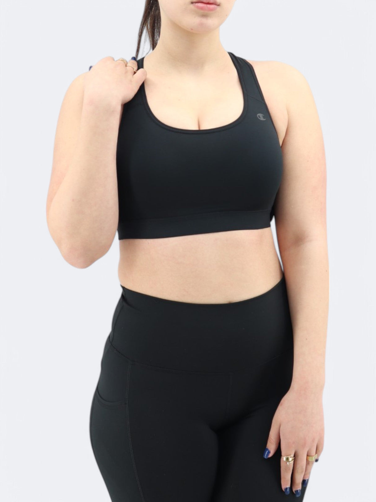 Women's Sports Cropped Top,Black