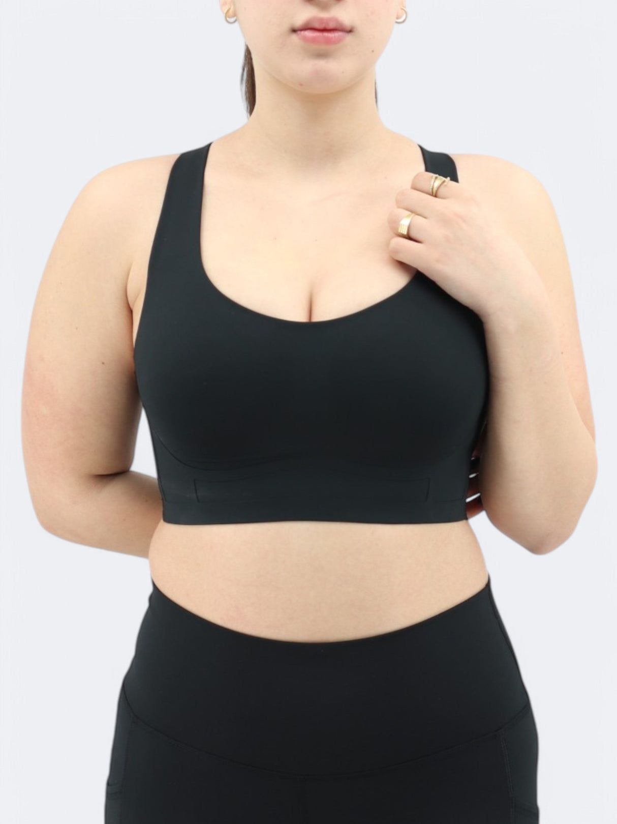 Women's Sports Cropped Top,Black