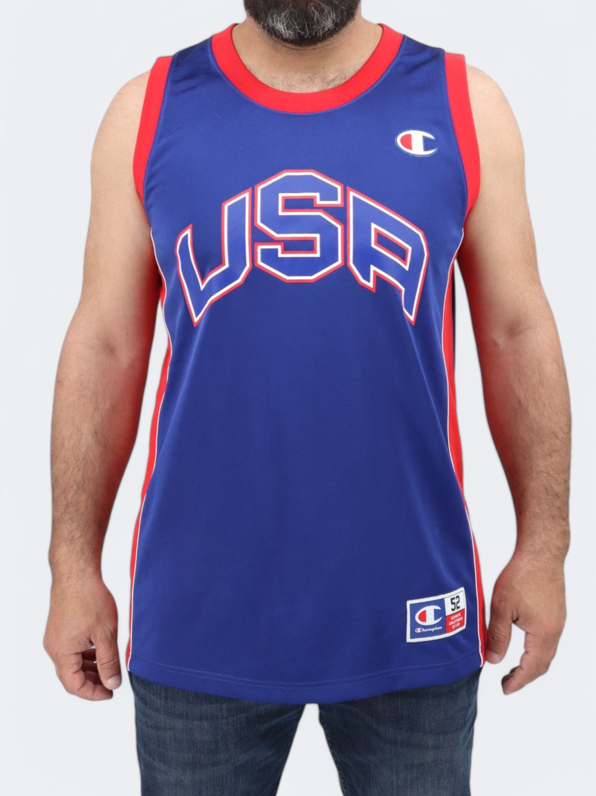 Men's Printed Sports Tank Top,Blue/Red