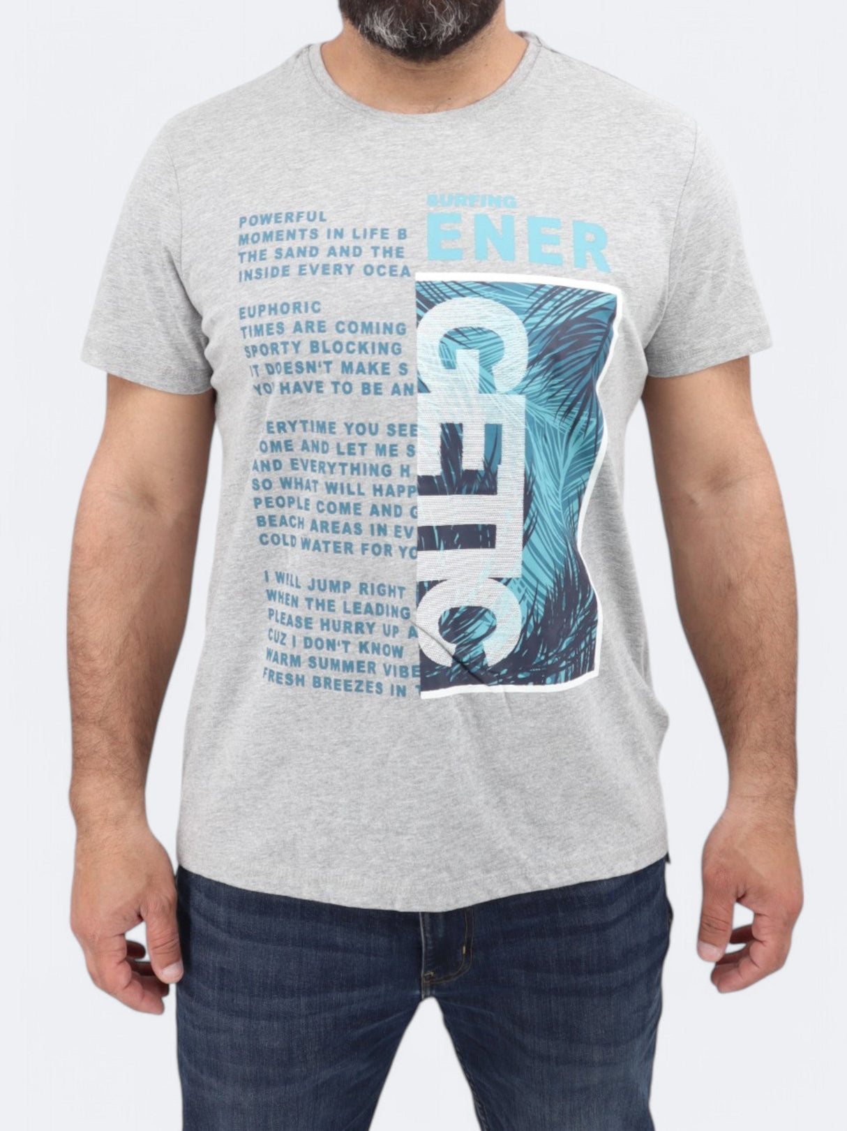 Men's Graphic Printed T-Shirt,Grey