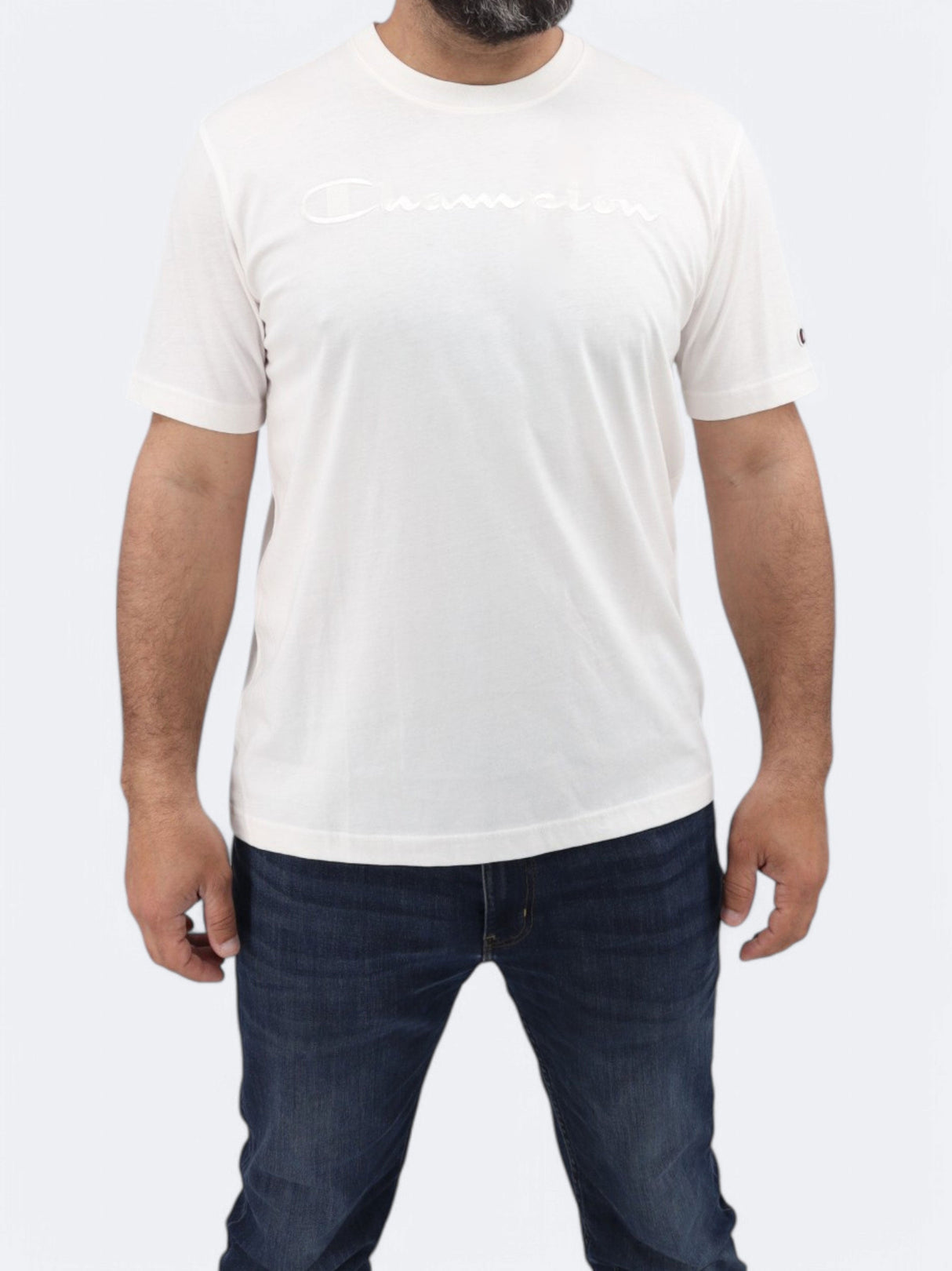Men's Embroidered T-Shirt,Off White