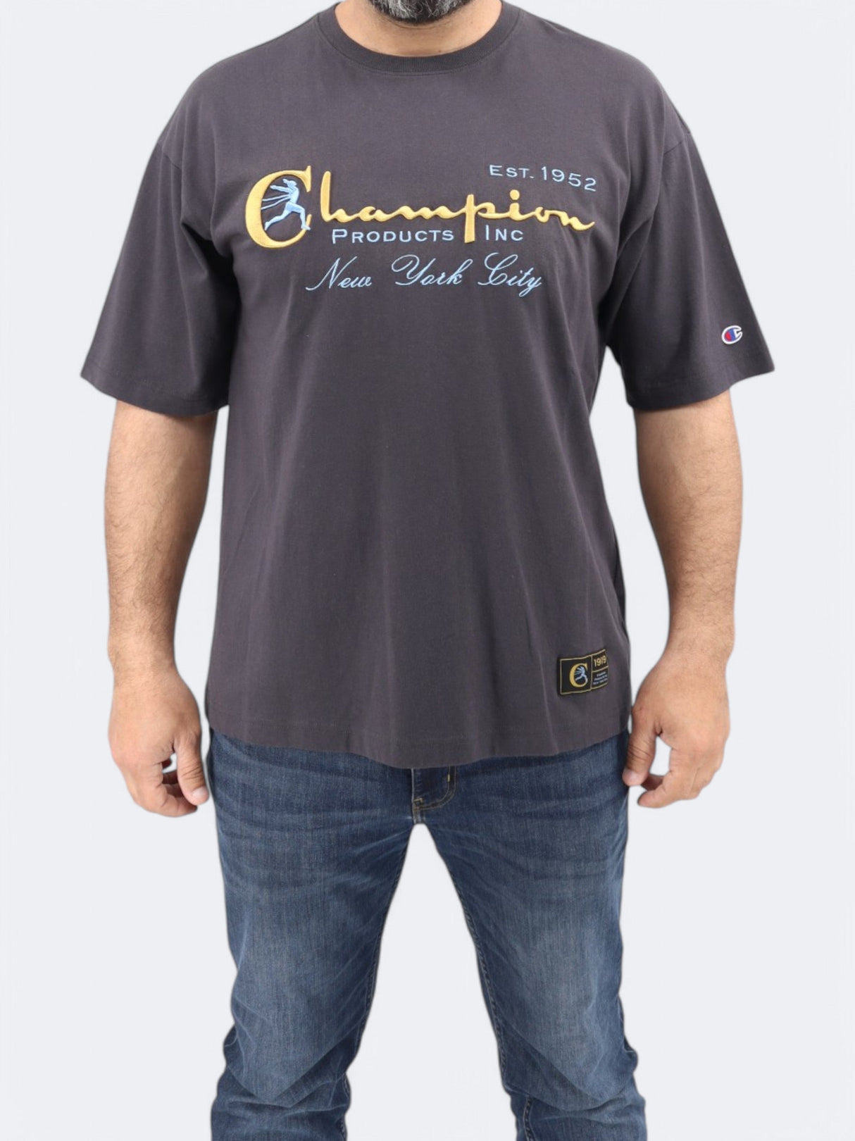 Men's Embroidered T-Shirt,Dark Grey