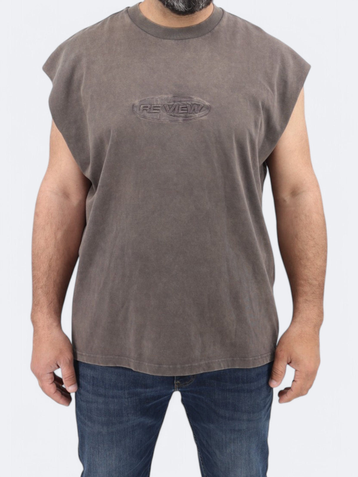 Men's Sleeveless T-Shirt,Dark Beige