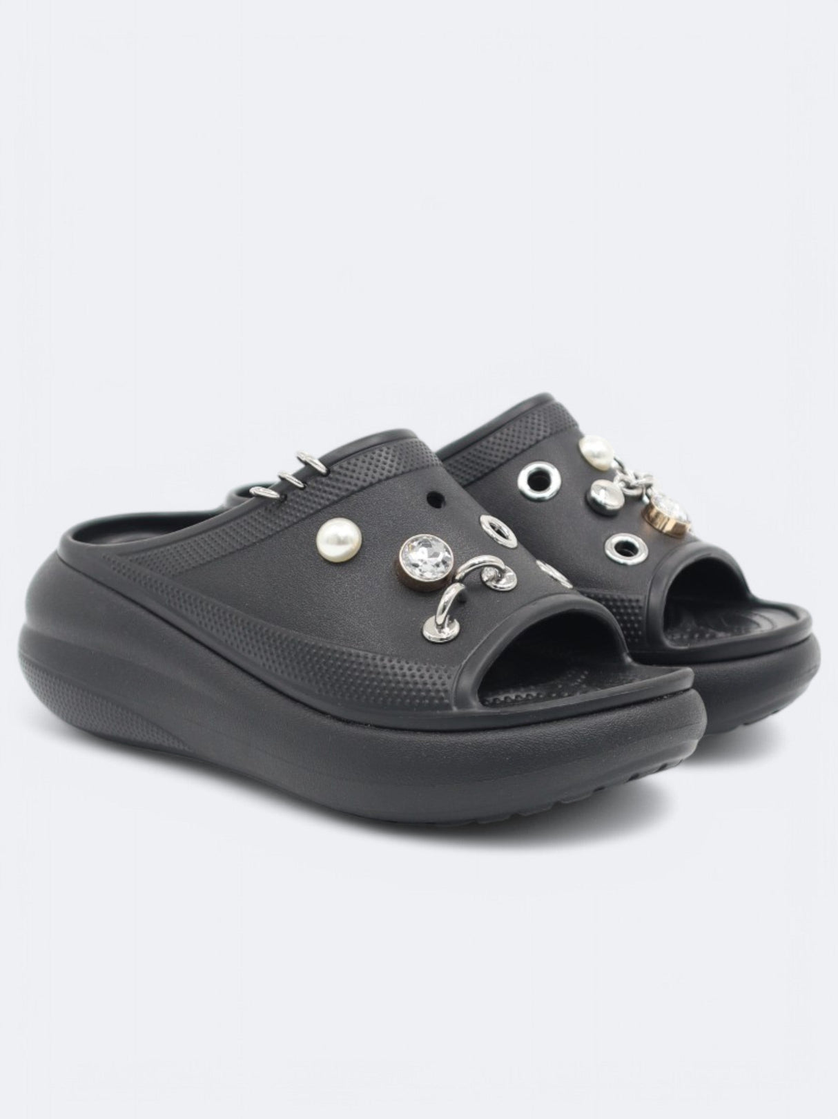 Women's Embellished Slippers,Black