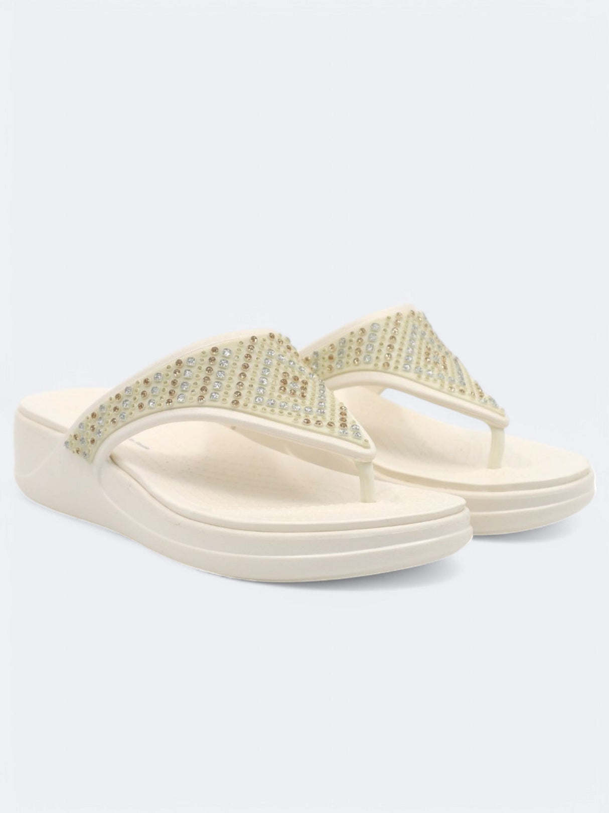 Women's Embellished Slippers,Cream