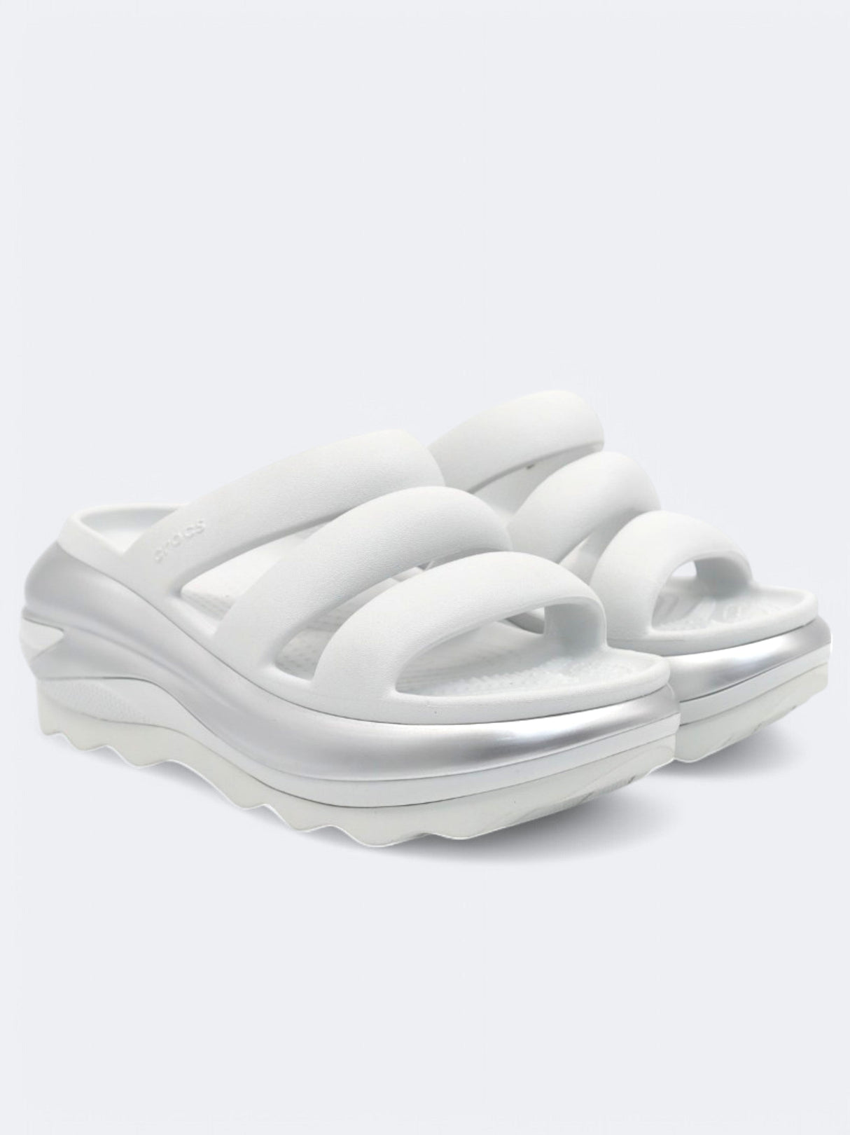 Women's Textured Slippers,White/Silver