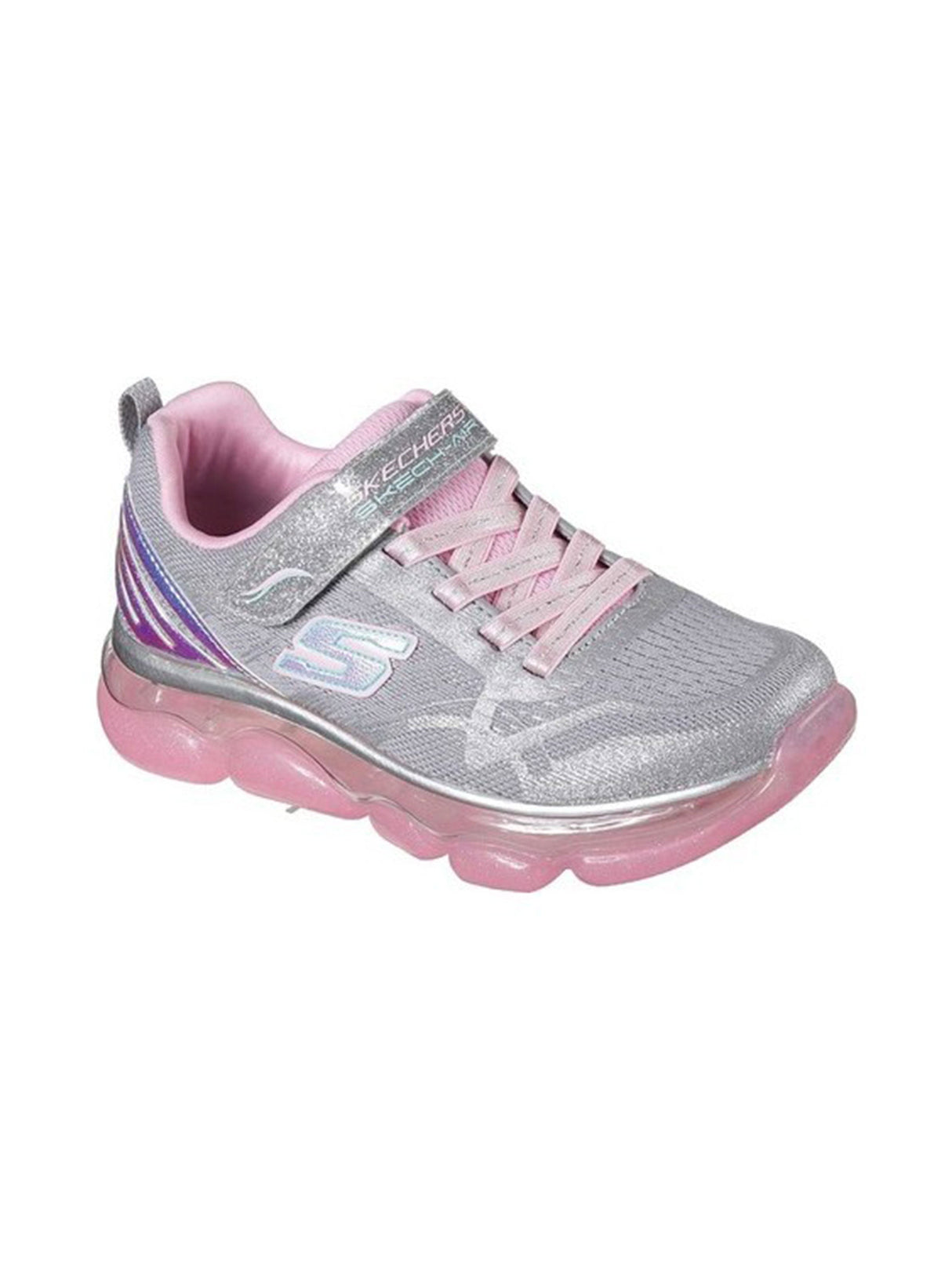 Kids Girl's Brand Logo Patched Sneakers,Grey