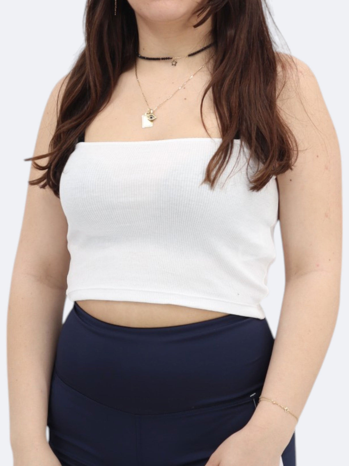 Image for Women's Plain Cropped Top,White