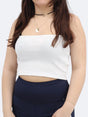 Image for Women's Plain Cropped Top,White