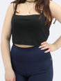 Image for Women's Ribbed Cropped Tank Top,Black