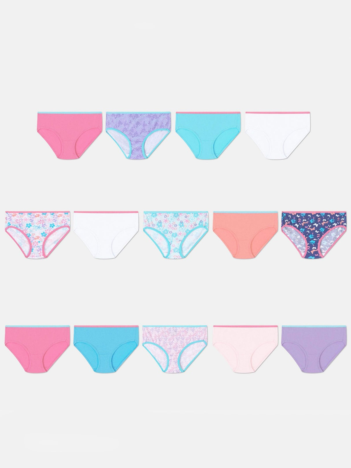 Kids Girl's 15 Pcs Printed Briefs Set,Multi